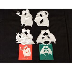 Haviland Limoges Christmas Ornaments White Porcelain Prolongeau France 1976-1979